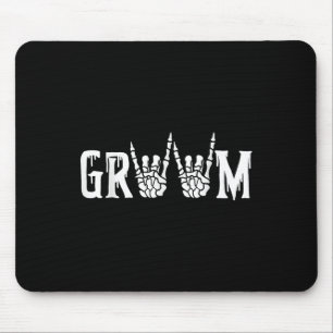 Gothic Skeleton Groom Wedding Just Married Spooky  Mouse Pad
