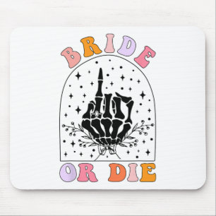 Gothic Skeleton Groovy Halloween Bachelorette Brid Mouse Pad