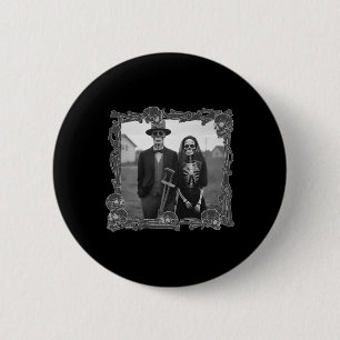 Gothic Skeleton Halloween Costume 2 Inch Round Button