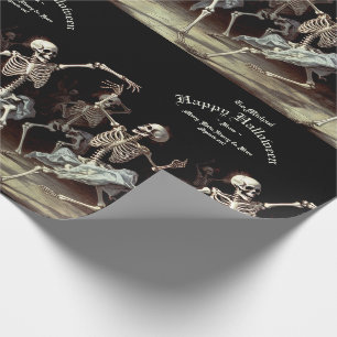 Gothic Skeleton Halloween Wrapping Paper