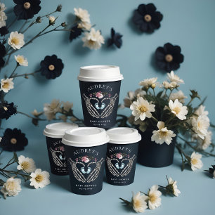 Gothic Skeleton Hands Heart Baby Boy Shower Paper Cups