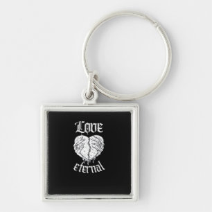 Gothic Skeleton Heart Hands Retro Aesthetic Keychain
