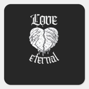 Gothic Skeleton Heart Valentine Classic Design Square Sticker
