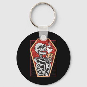 Gothic Skeleton in Coffin Mall Goth Halloween Aest Keychain