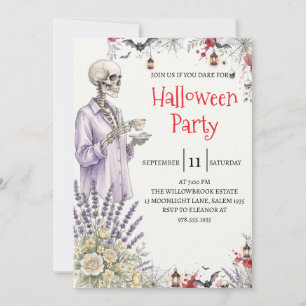 Gothic Skeleton Man Halloween Party Invitation