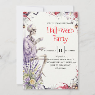 Gothic Skeleton Man Halloween Party Invitation