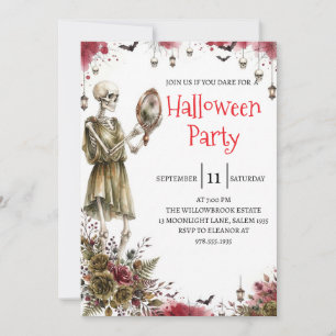 Gothic Skeleton Man Halloween Party Invitation