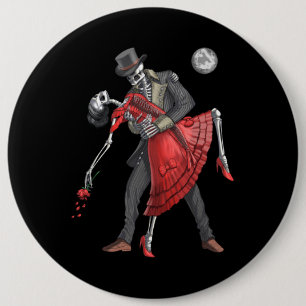 Gothic Skeletons Dancing 6 Inch Round Button