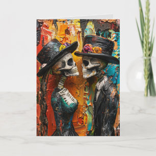 GOTHIC SKELETONS HAPPY ANNIVERSARY CARD