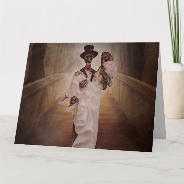 GOTHIC SKELETONS WEDDING CONGRATUATIONS CARDS (Front)