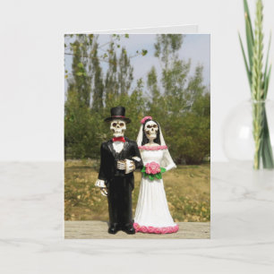 GOTHIC SKELETONS WEDDING CONGRATULATIONS CARD