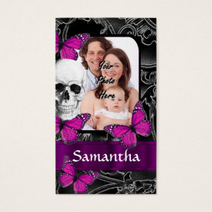 Gothic skull and butterflies