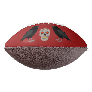Gothic Skull and Guardian Ravens Halloween Football