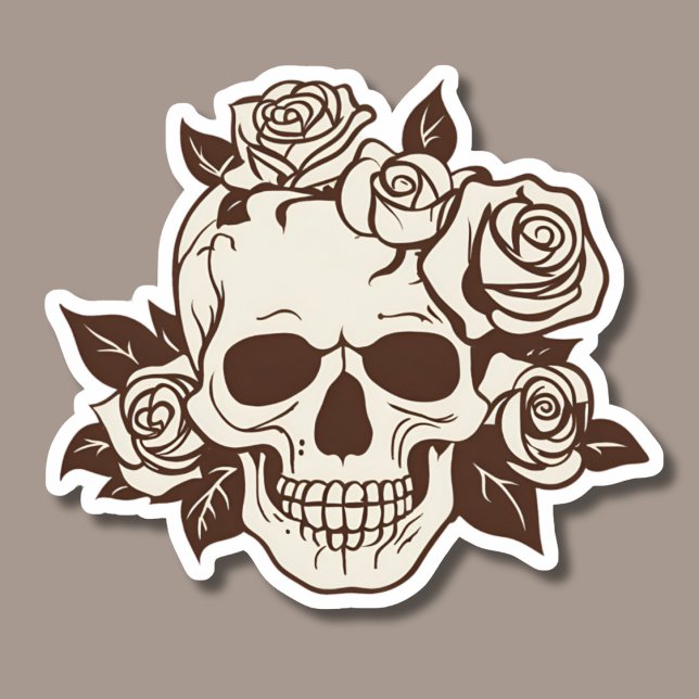 Gothic Skull and Ivory Roses Waterproof  (Creator Uploaded)