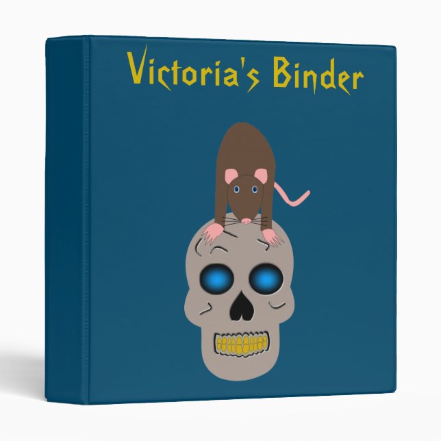 Gothic Skull and Rat Halloween Binder (Front/Spine)