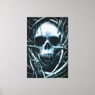 Gothic Skull Art: Creepy Death Metal Sigil Canvas Print