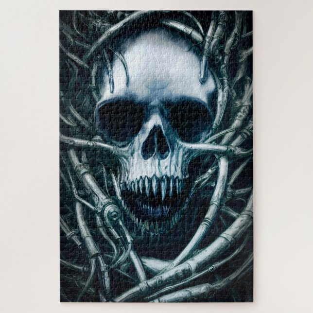 Gothic Skull Art: Creepy Death Metal Sigil Jigsaw Puzzle (Vertical)