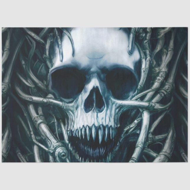 Gothic Skull Art: Creepy Death Metal Sigil Tissue Paper (Front)