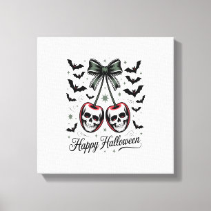 Gothic Skull Cherry Halloween Canvas Print