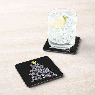 Gothic Skull Christmas Tree Cork-Backed Coasters