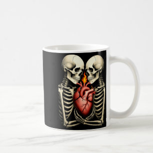 Gothic Skull Couple Flaming Heart Dark Romance Sty Coffee Mug