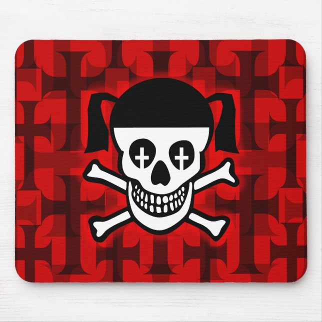Gothic Skull & Crosses Mouse Pad (Front)
