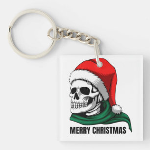 Gothic Skull Crown with Red Roses – Dark Biker Sty Keychain