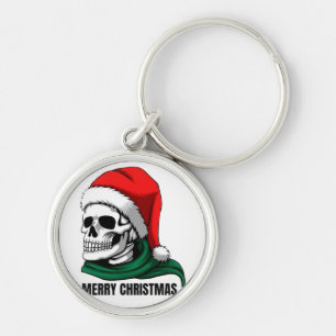 Gothic Skull Crown with Red Roses – Dark Biker Sty Keychain