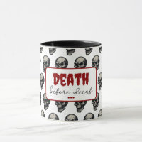 Gothic Skull ‘Death Before Decaf’ | Spooky Funny -