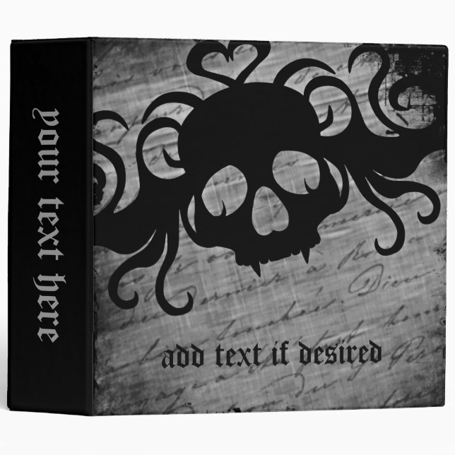 Gothic skull elegant large binder (Front/Spine)