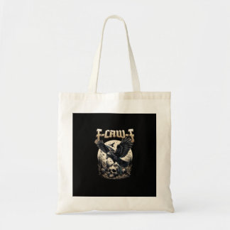 Gothic Skull F Caw F Crow Humor Graphic Tote Bag