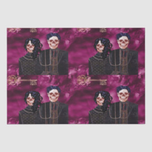 Gothic Skull Farmer Tiled Decoupage  Tissue Paper