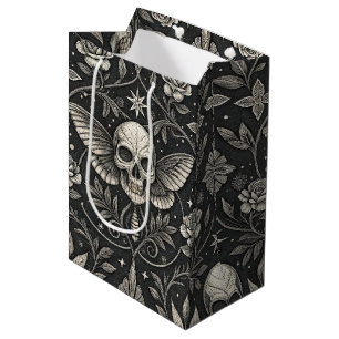 Gothic Skull Floral Celestial Pattern (1) Medium Gift Bag