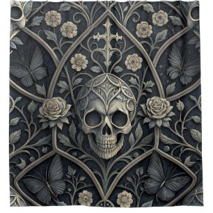 Gothic Skull Floral Celestial Pattern (2)