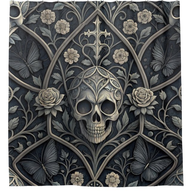 Gothic Skull Floral Celestial Pattern (2) (Front)