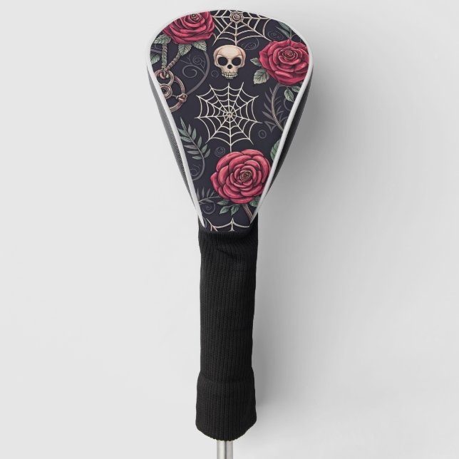 Gothic Skull Floral Celestial Pattern (4) Golf Head Cover (Front)