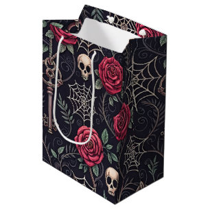 Gothic Skull Floral Celestial Pattern (4) Medium Gift Bag