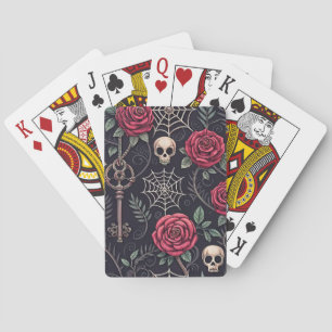 Gothic Skull Floral Celestial Pattern (4) Playing Cards
