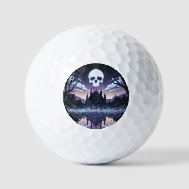 Gothic Skull Golf Ball (Front)