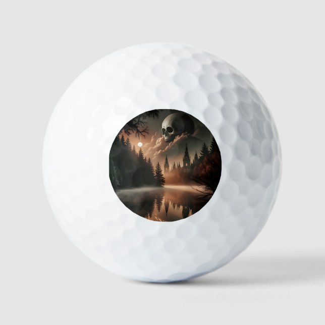 Gothic Skull Golf Ball (Front)