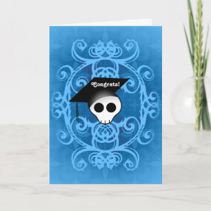 Gothic skull graduation congrats card