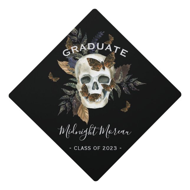 Gothic Skull Graduation  Graduation Cap Topper (Front)