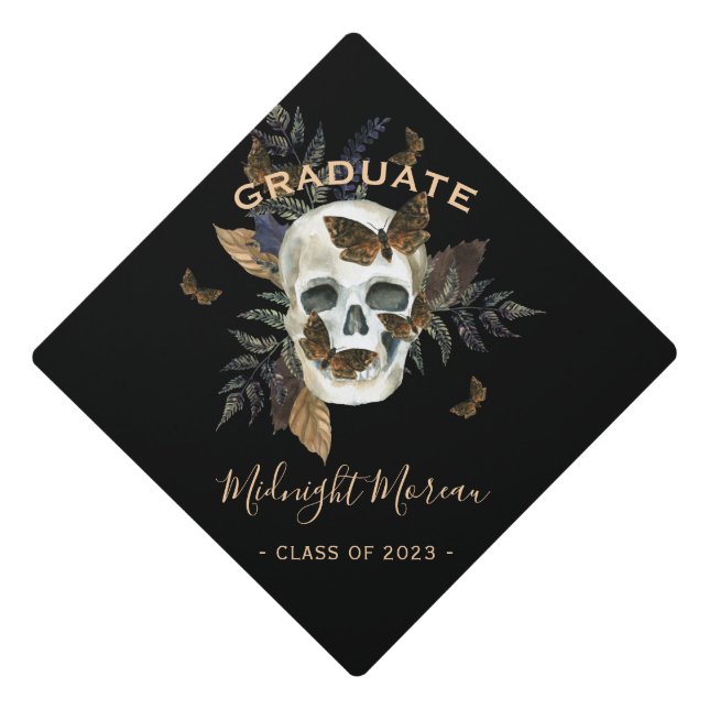 Gothic Skull Graduation  Graduation Cap Topper (Front)