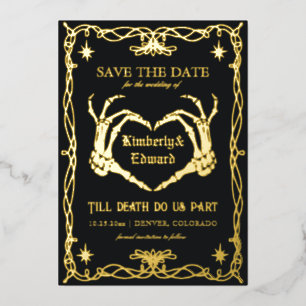 Gothic Skull Hallowedding Retro Save the date