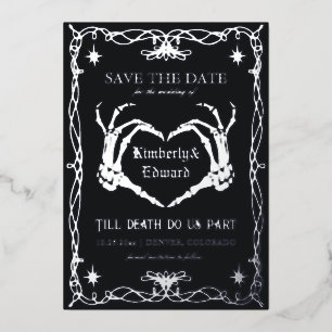 Gothic Skull Hallowedding Retro Save the date