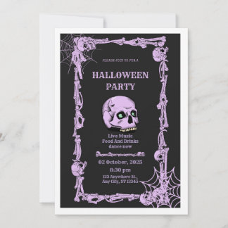 Gothic Skull Halloween Invitation  Dark & Elegant 