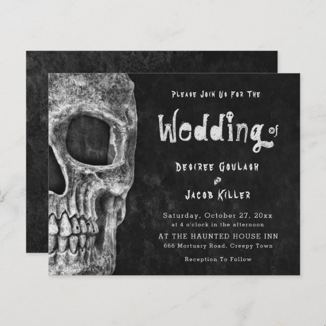 Gothic Skull Halloween Wedding Budget  (Front/Back)