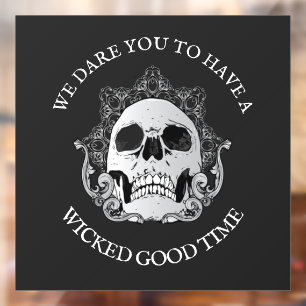 Gothic Skull Halloween Window Cling