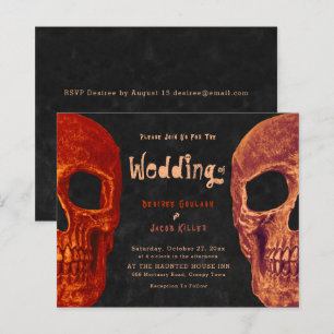 Gothic Skull Head Orange Black Halloween Budget