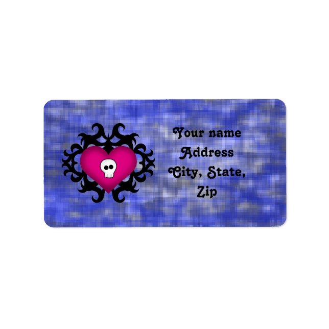 Gothic skull heart label (Front)